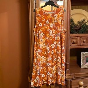 Loft Floral Swing Dress Size L